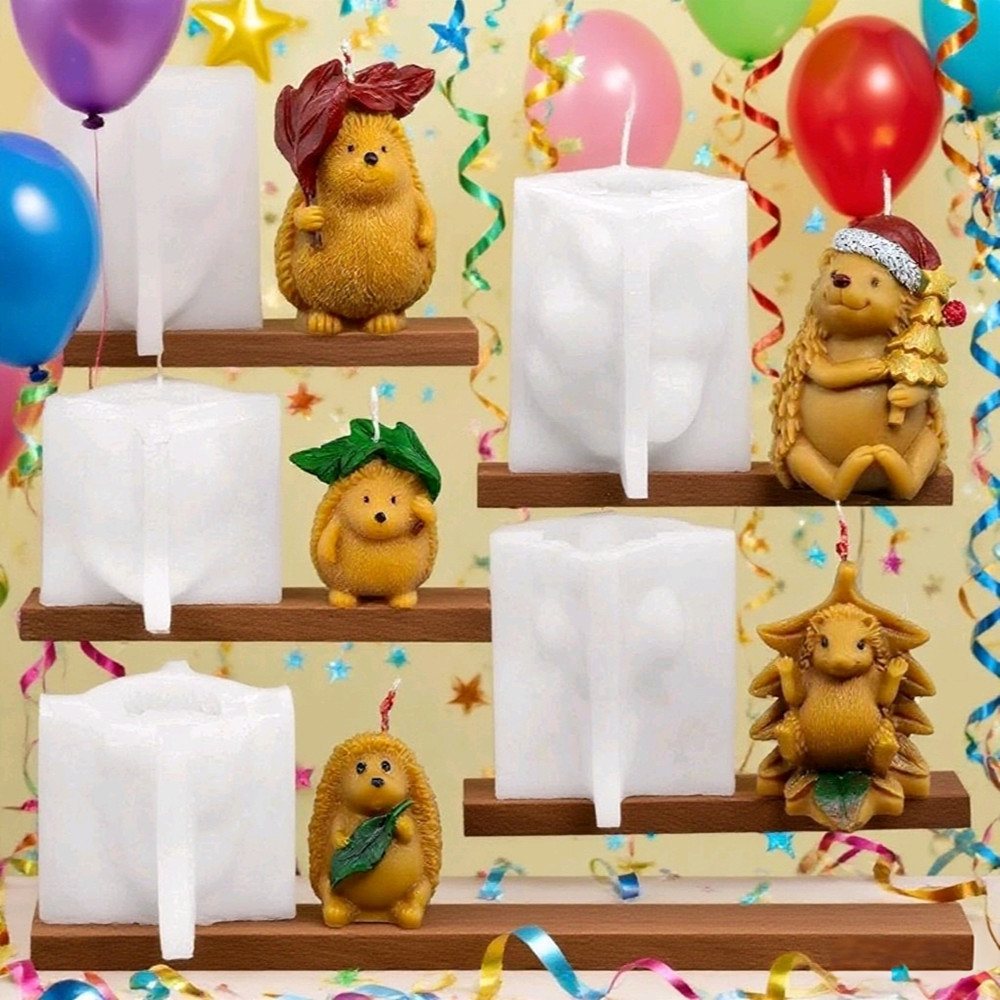 Candle Making Kit Xmas - 3D Autumn Hedgehog Party Christmas Silicone