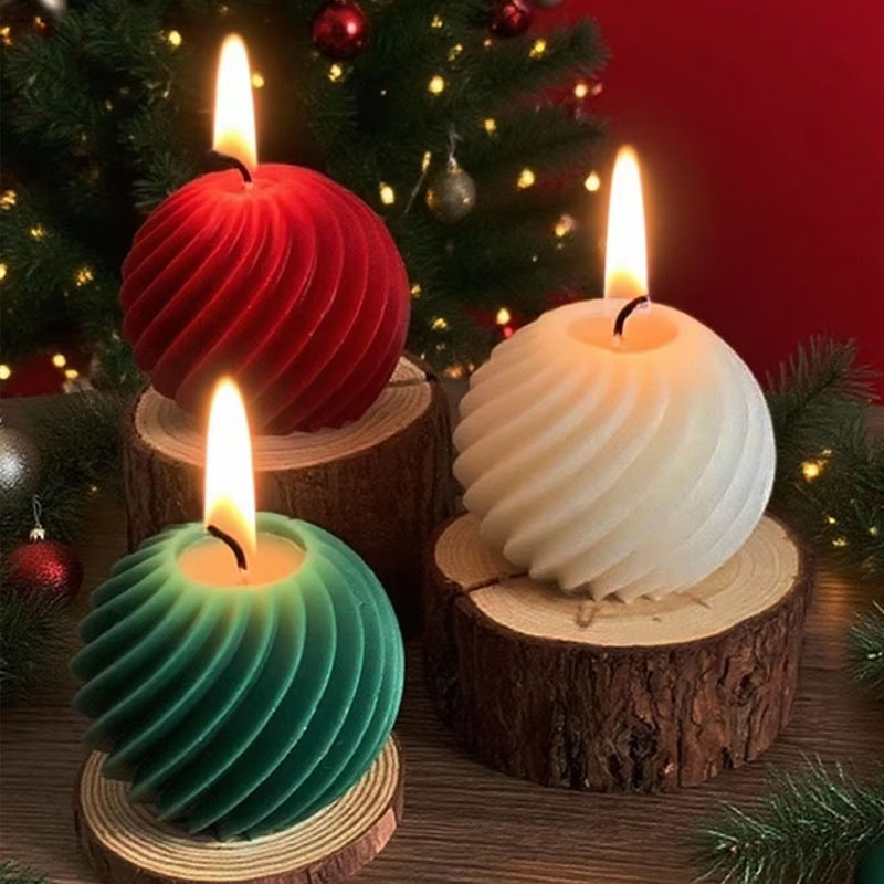 Spiral stripe Ball Silicone Ca - огляд і ціна Xmas Candle Making
