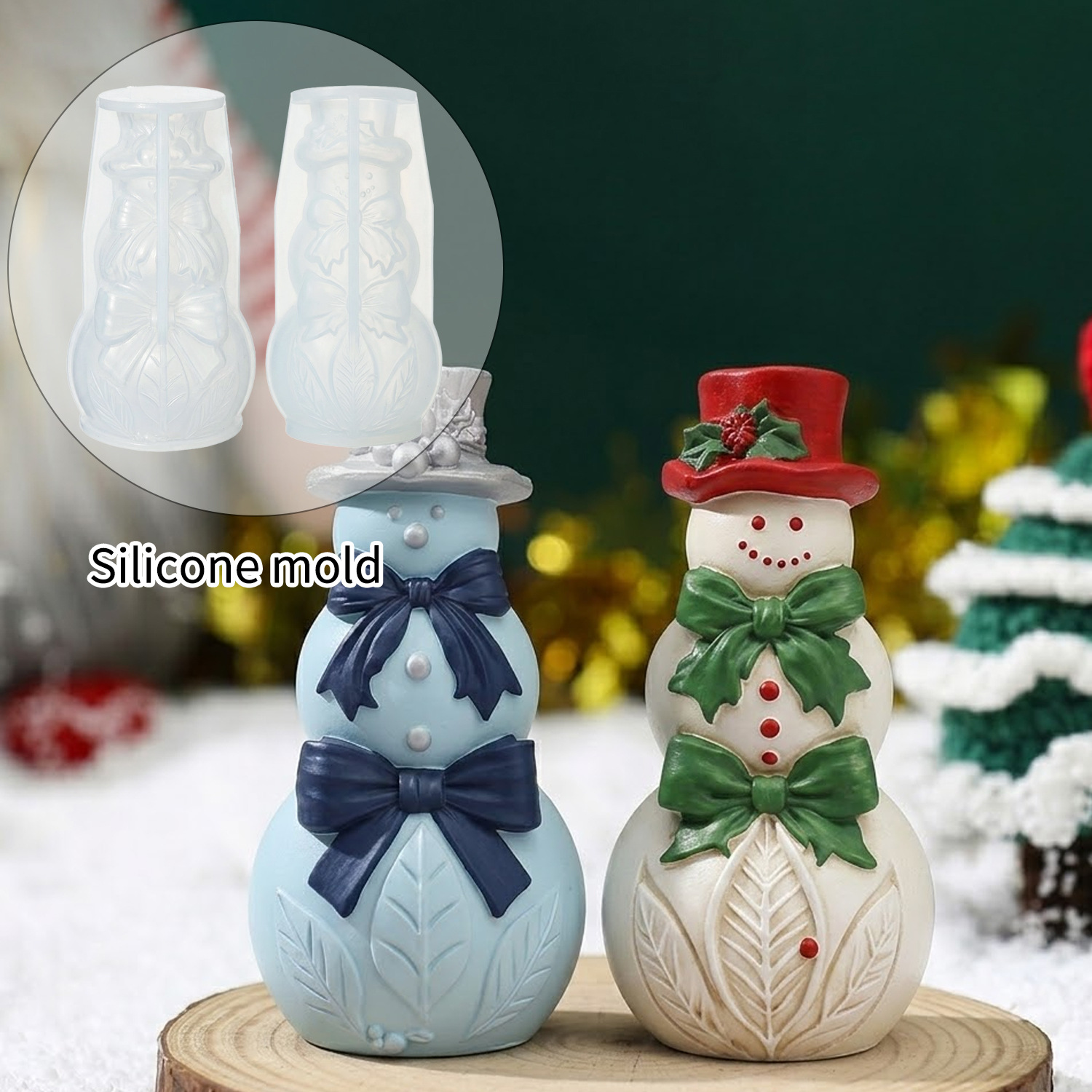 3D Bow Snowman Silicone Mold C - огляд і ціна Xmas Candle Making