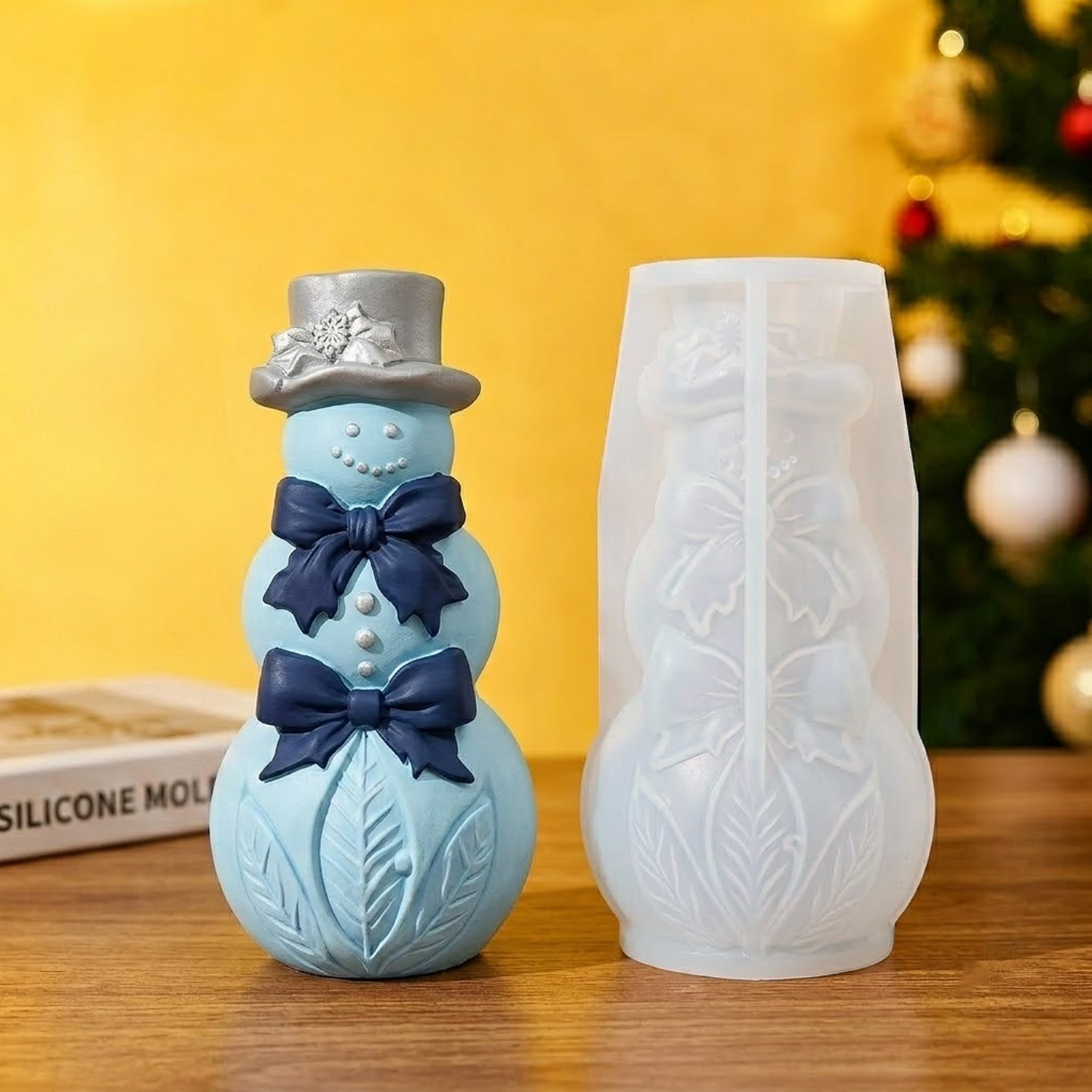 3D Bow Snowman Silicone Mold C - огляд і ціна Xmas Candle Making
